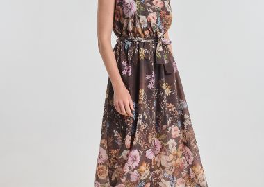 Φόρεμα Floral Αμάνικο Maxi Με Ζώνη -  - 