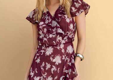 Φόρεμα φλοράλ κοντό με βολάν - 5206179088329 -  - 