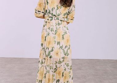 Φόρεμα φλοράλ κρουαζέ SQ7569.8552+1 - Celestino - 