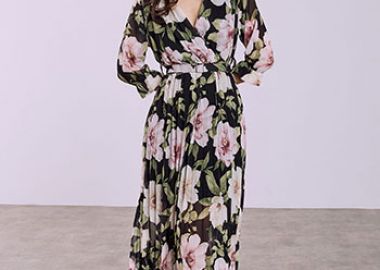 Φόρεμα φλοράλ κρουαζέ SQ7569.8552+2 - Celestino - 