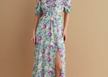 Φόρεμα φλοράλ με cut out - 5206634913180 -  - 