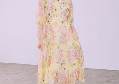 Φόρεμα φλοράλ με ζώνη SQ7629.8029+2 - Celestino - 