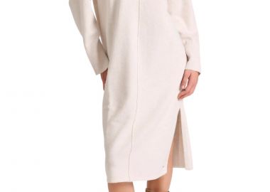 Φόρεμα Funky Buddha Γυναικείο Πλεκτό Φόρεμα Μίντι FBL010-106-13-CHALK Γυναικείο - Funky Buddha - 