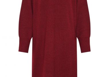 Φόρεμα Funky Buddha Γυναικείο Πλεκτό Φόρεμα Μίντι FBL010-106-13-CRANBERRY Γυναικείο - Funky Buddha - 