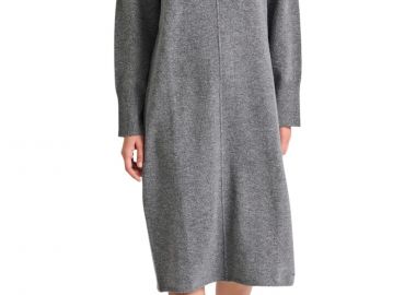 Φόρεμα Funky Buddha Γυναικείο Πλεκτό Φόρεμα Μίντι FBL010-106-13-GRAPHITE Γυναικείο - Funky Buddha - 