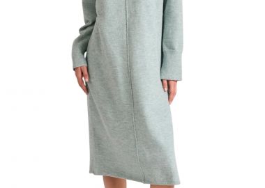 Φόρεμα Funky Buddha Γυναικείο Πλεκτό Φόρεμα Μίντι FBL010-106-13-SAGE Γυναικείο - Funky Buddha - 