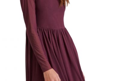 Φόρεμα Funky Buddha Με Τούλι & Εσωτερική Φόδρα FBL010-118-13-PLUM Γυναικείο - Funky Buddha - 