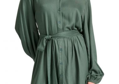 Φόρεμα Funky Buddha Μίνι Σεμιζιέ FBL010-131-13-DK GREEN Γυναικείο - Funky Buddha - 