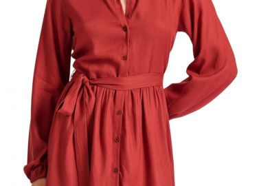 Φόρεμα Funky Buddha Μίνι Σεμιζιέ FBL010-131-13-RUST Γυναικείο - Funky Buddha - 