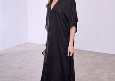 Φόρεμα καφτάνι με λινό SQ1019.8205+2 - Celestino - 