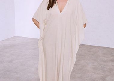 Φόρεμα καφτάνι με λινό SQ1019.8205+3 - Celestino - 