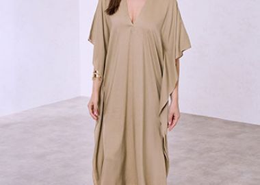 Φόρεμα καφτάνι με λινό SQ1019.8205+4 - Celestino - 