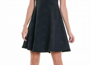 Φόρεμα Kendal + Kylie Embossed Logo A Line KKW3703005-BLACK Γυναικείο - Kendal + Kylie - 