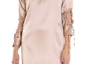 Φόρεμα Kendal + Kylie Shirred Sleeves A Line Mini KKW3703007-BEIGE Γυναικείο - Kendal + Kylie - 