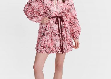 Φόρεμα κοντό εμπριμέ με ζώνη - 5206634951359 -  - 