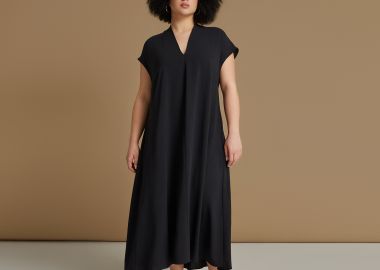 Φόρεμα κρεπ airwashed με πτυχώσεις - MAT FASHION - 