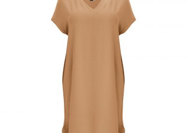 Φόρεμα κρεπ airwashed V - MAT FASHION - 