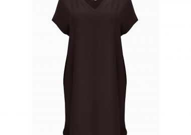 Φόρεμα κρεπ airwashed V - MAT FASHION - 