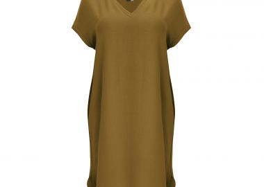 Φόρεμα κρεπ airwashed V - MAT FASHION - 