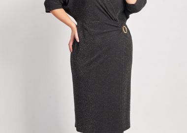 Φόρεμα κρουαζέ με lurex -  - 