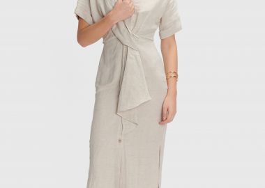 Φόρεμα λινό ασύμμετρο - 5206634912732 -  - 