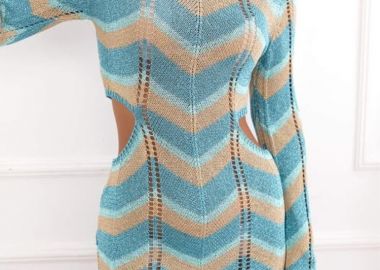 ΦΟΡΕΜΑ LUREX ΤΥΡΚΟΥΑΖ ΜΕ ΧΡΥΣΟ - CUT OUT - fashionroom - 