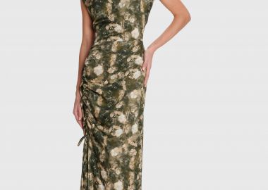 Φόρεμα μακρύ φλοράλ σατέν υφή - 5206634848765 -  - 