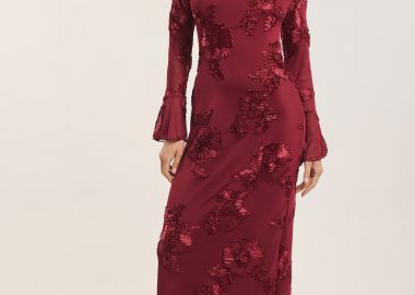 Φόρεμα Μακρύ Με Ανάγλυφα Λουλούδια -  - 