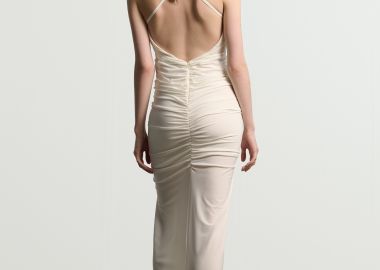 Φόρεμα μακρύ ντραπέ με ανοιχτή πλάτη - 5206179019057 -  - 