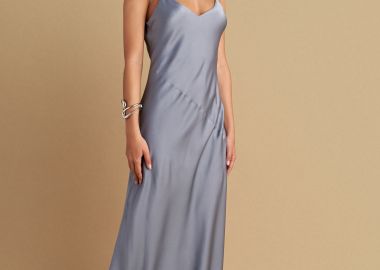 Φόρεμα μακρύ σατέν υφή - 5206634971487 -  - 