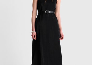 Φόρεμα μάξι αέρινο με ζώνη - 5206179084031 -  - 