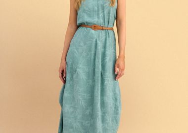 Φόρεμα μάξι balloon με ζώνη - 5206179085083 -  - 