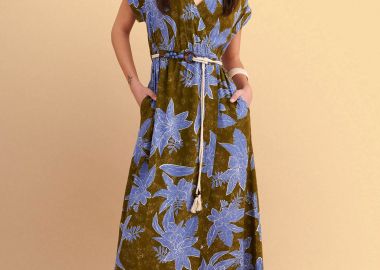 Φόρεμα μάξι φλοράλ κρουαζέ - 5206179092647 -  - 