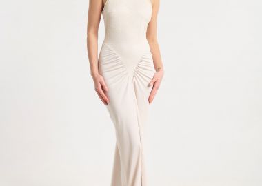 Φόρεμα Maxi Halter Με Δαντέλα & Σκίσιμο -  - 