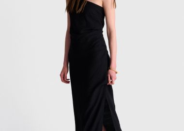 Φόρεμα μάξι με έναν ώμο και σκίσιμο - 5206634951151 -  - 