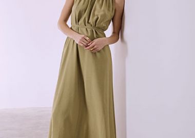 Φόρεμα μάξι με λινό SQ7633.8299+2 - Celestino - 