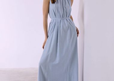 Φόρεμα μάξι με λινό SQ7633.8299+3 - Celestino - 