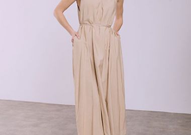 Φόρεμα μάξι με λινό SQ7633.8299+4 - Celestino - 