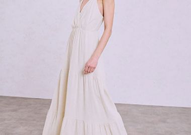 Φόρεμα μάξι με λινό SQ9844.8050+1 - Celestino - 