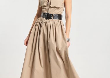 Φόρεμα Maxi Με Ζώνη & Τσέπες Με Φερμουάρ -  - 