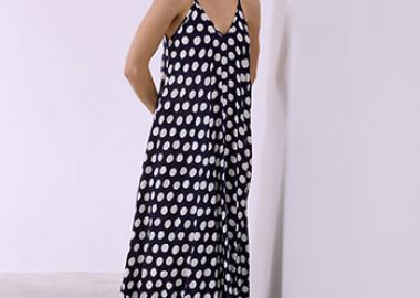 Φόρεμα μάξι πουά με βαμβάκι SQ7633.8201+4 - Celestino - 