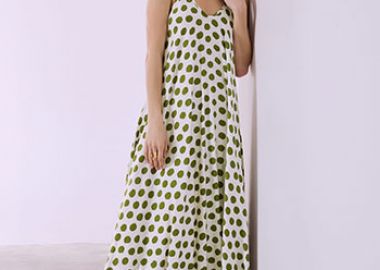 Φόρεμα μάξι πουά με βαμβάκι SQ7633.8201+5 - Celestino - 