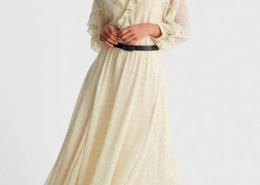 Φόρεμα μάξι πουά με ζώνη - 5206179117173 -  - 