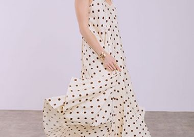 Φόρεμα μάξι πουά SQ7633.8569+2 - Celestino - 