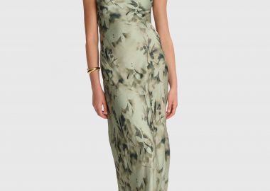 Φόρεμα μάξι σατέν εμπριμέ - 5206634950932 -  - 