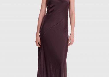 Φόρεμα μάξι σατέν με έναν ώμο - 5206634982476 -  - 