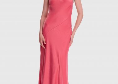 Φόρεμα μάξι σατέν με έναν ώμο - 5206634982513 -  - 