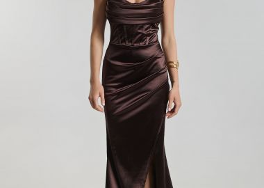 Φόρεμα Maxi Satin Με Cups & Σκίσιμο -  - 
