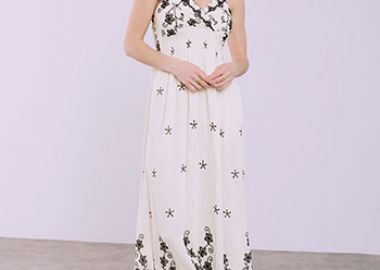 Φόρεμα με κεντητά σχέδια μάξι SQ7949.8168+2 - Celestino - 