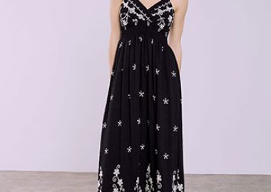 Φόρεμα με κεντητά σχέδια μάξι SQ7949.8168+3 - Celestino - 